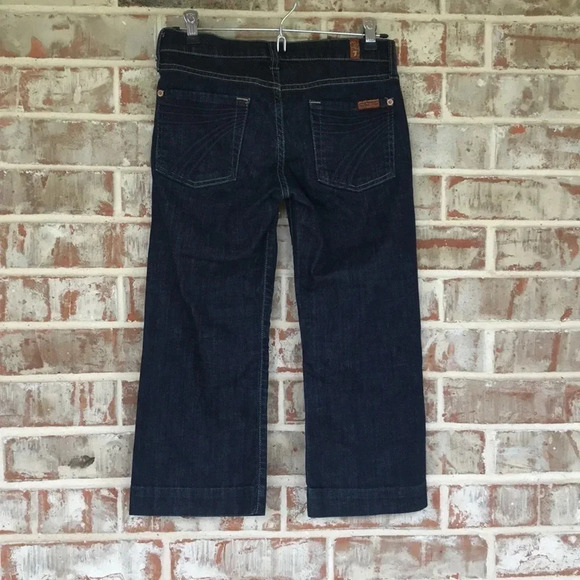 7 For All Mankind Dark Wash Dojo Crop Jeans - Picture 10 of 12